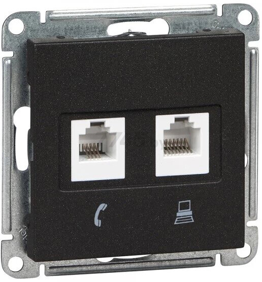 Розетка компьютерная и телефонная SCHNEIDER ELECTRIC W59 черная (RSI-251TK5E-6-86) 